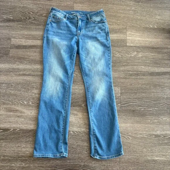 Old Navy Mid Rise Kicker Boot Cut Jeans Womens Size 10 Stretch - Picture 1 of 6